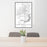 24x36 Springfield Illinois Map Print Portrait Orientation in Classic Style Behind 2 Chairs Table and Potted Plant