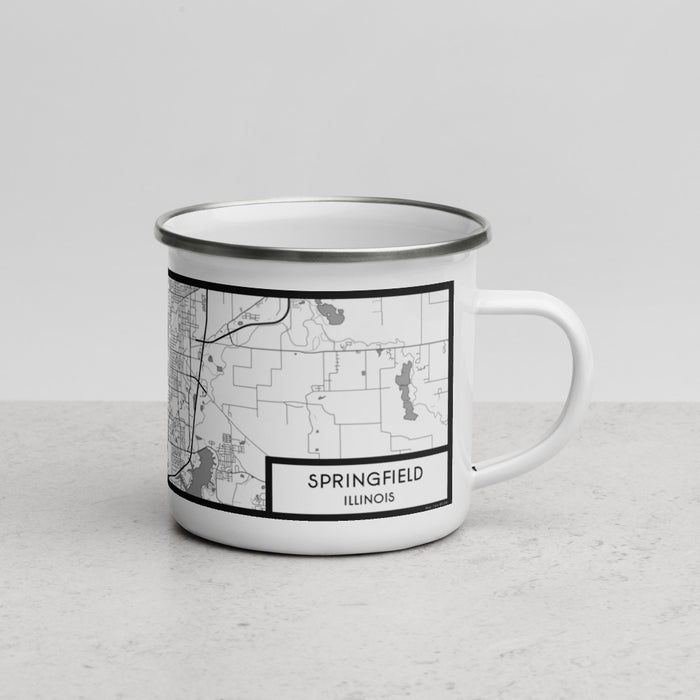Right View Custom Springfield Illinois Map Enamel Mug in Classic