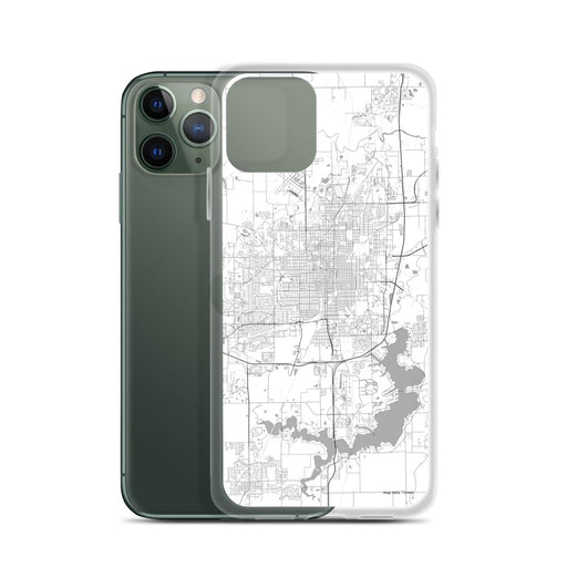Custom Springfield Illinois Map Phone Case in Classic on Table with Laptop and Plant