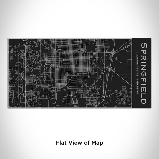 Rendered View of Springfield Illinois Map Engraving on 17oz Stainless Steel Insulated Cola Bottle in Black