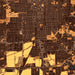 Springfield Illinois Map Print in Ember Style Zoomed In Close Up Showing Details