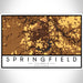 Springfield Illinois Map Print Landscape Orientation in Ember Style With Shaded Background