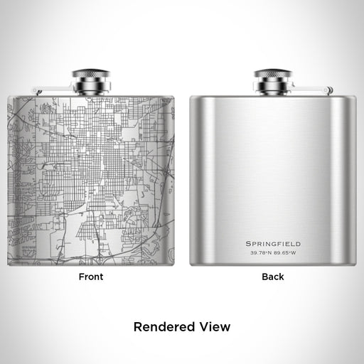 Rendered View of Springfield Illinois Map Engraving on undefined