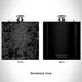 Rendered View of Springfield Illinois Map Engraving on 6oz Stainless Steel Flask in Black