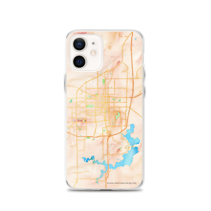 Custom Springfield Illinois Map iPhone 12 Phone Case in Watercolor