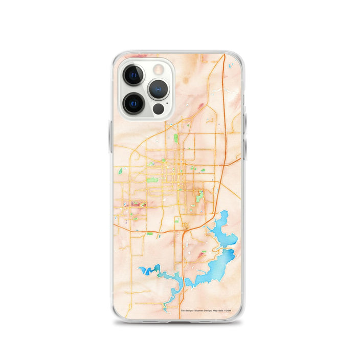 Custom Springfield Illinois Map iPhone 12 Pro Phone Case in Watercolor