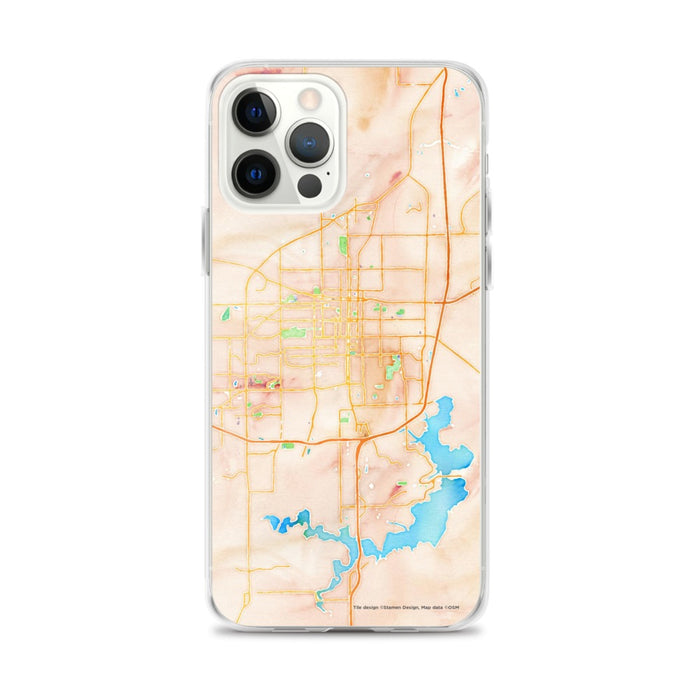 Custom Springfield Illinois Map iPhone 12 Pro Max Phone Case in Watercolor
