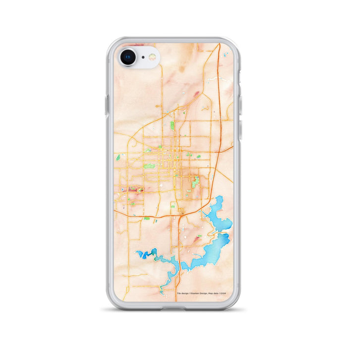 Custom Springfield Illinois Map iPhone SE Phone Case in Watercolor