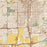 Springfield Illinois Map Print in Woodblock Style Zoomed In Close Up Showing Details
