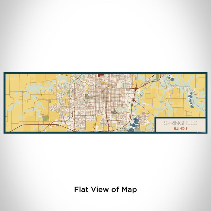 Flat View of Map Custom Springfield Illinois Map Enamel Mug in Woodblock