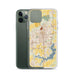 Custom Springfield Illinois Map Phone Case in Woodblock on Table with Laptop and Plant