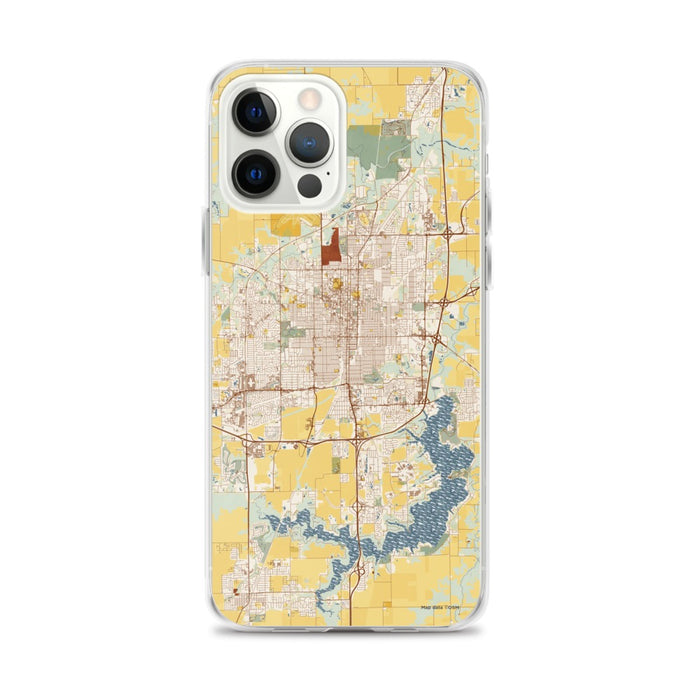 Custom Springfield Illinois Map iPhone 12 Pro Max Phone Case in Woodblock