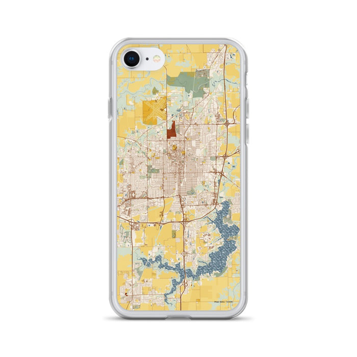 Custom Springfield Illinois Map iPhone SE Phone Case in Woodblock