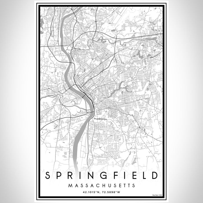 Springfield - Massachusetts Map Print in Classic — JACE Maps