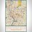 Springfield Massachusetts Map Print Portrait Orientation in Woodblock Style With Shaded Background