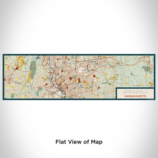 Flat View of Map Custom Springfield Massachusetts Map Enamel Mug in Woodblock