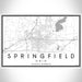 Springfield Ohio Map Print Landscape Orientation in Classic Style With Shaded Background