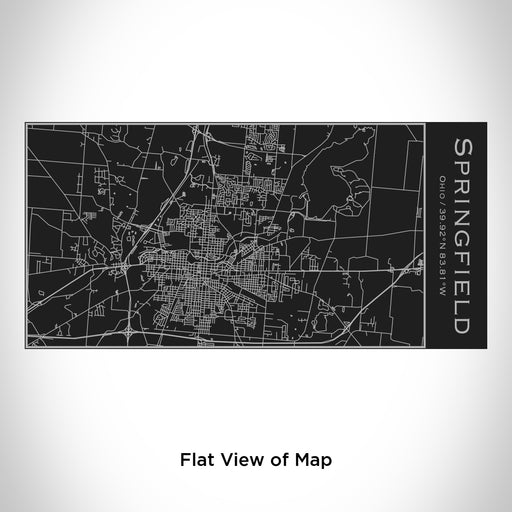 Rendered View of Springfield Ohio Map Engraving on 17oz Stainless Steel Insulated Cola Bottle in Black