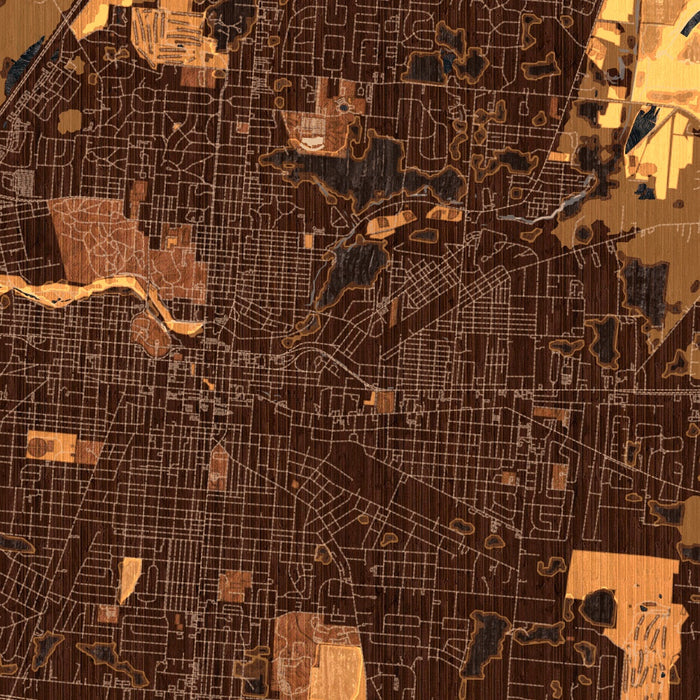 Springfield Ohio Map Print in Ember Style Zoomed In Close Up Showing Details