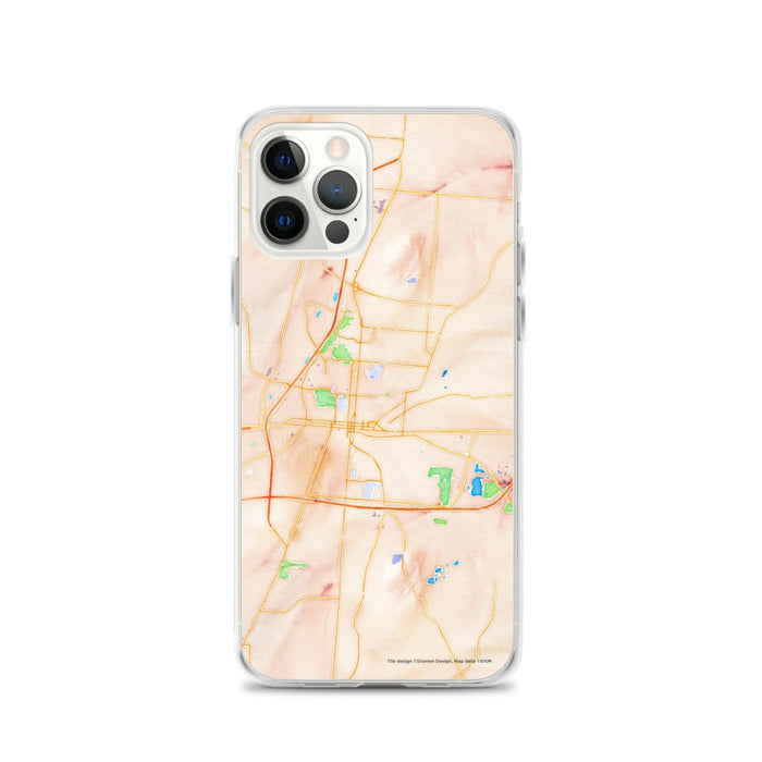 Custom Springfield Ohio Map iPhone 12 Pro Phone Case in Watercolor