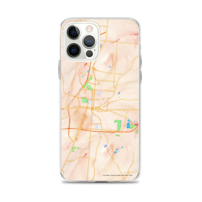 Custom Springfield Ohio Map iPhone 12 Pro Max Phone Case in Watercolor
