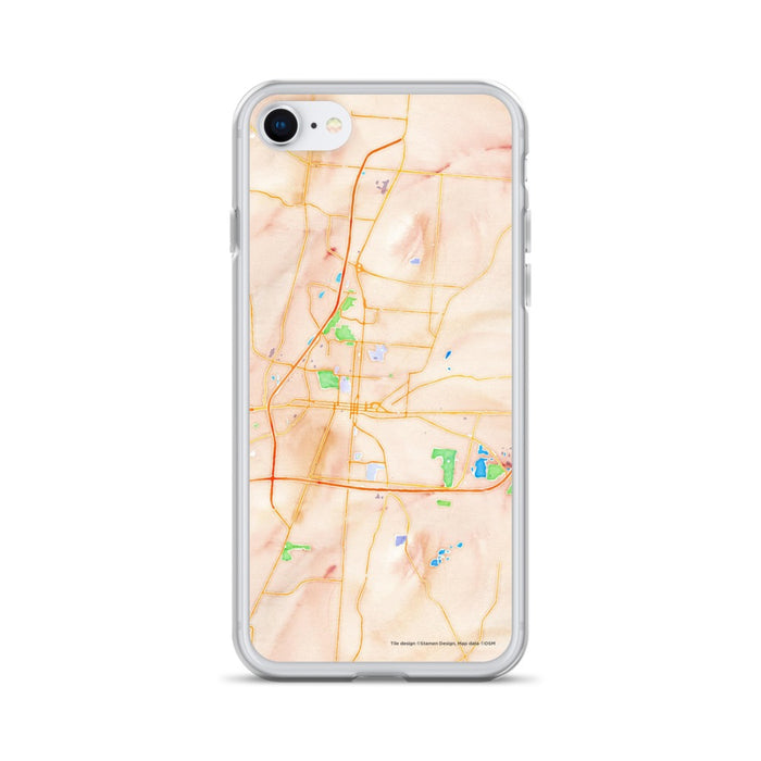 Custom Springfield Ohio Map iPhone SE Phone Case in Watercolor