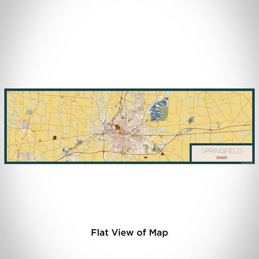 Flat View of Map Custom Springfield Ohio Map Enamel Mug in Woodblock
