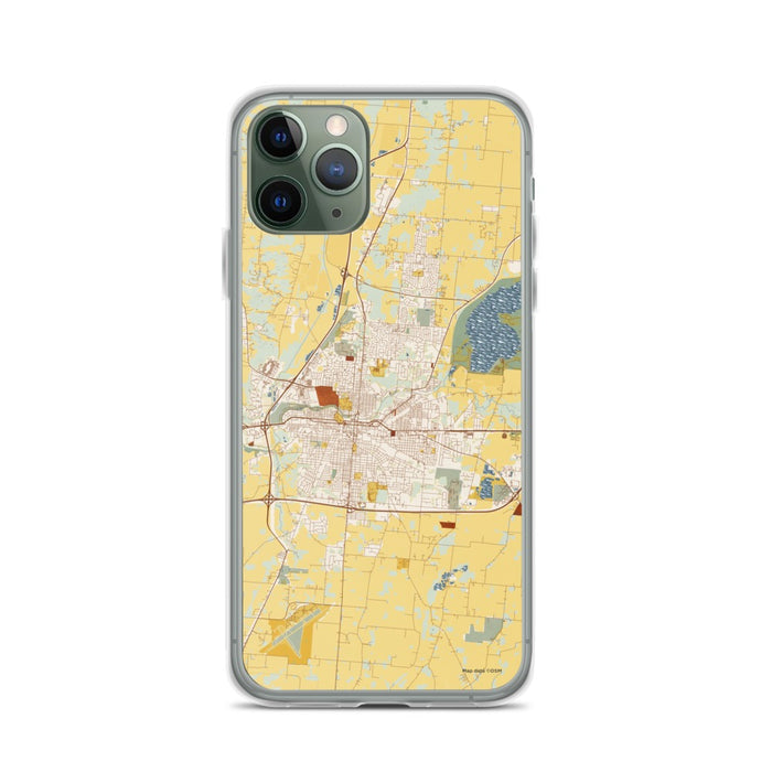 Custom Springfield Ohio Map Phone Case in Woodblock