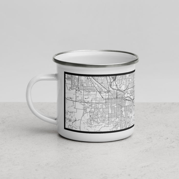 Left View Custom Springfield Oregon Map Enamel Mug in Classic