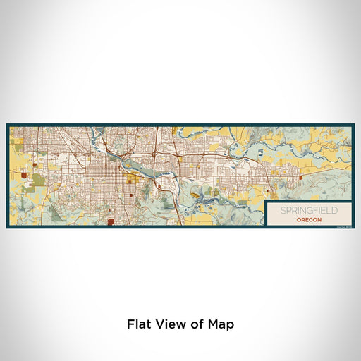 Flat View of Map Custom Springfield Oregon Map Enamel Mug in Woodblock