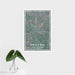 16x24 Spruce Pine North Carolina Map Print Portrait Orientation in Afternoon Style With Tropical Plant Leaves in Water