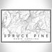 Spruce Pine North Carolina Map Print Landscape Orientation in Classic Style With Shaded Background