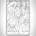 Spruce Pine North Carolina Map Print Portrait Orientation in Classic Style With Shaded Background