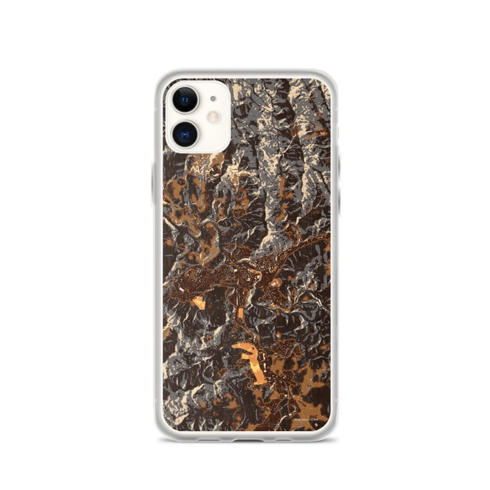 Custom iPhone 11 Spruce Pine North Carolina Map Phone Case in Ember