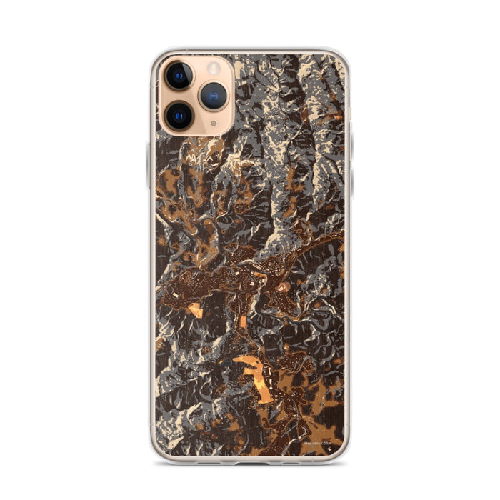 Custom iPhone 11 Pro Max Spruce Pine North Carolina Map Phone Case in Ember