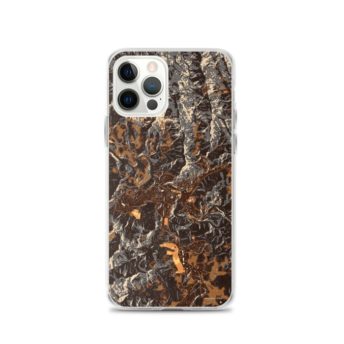 Custom iPhone 12 Pro Spruce Pine North Carolina Map Phone Case in Ember