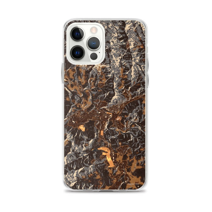 Custom iPhone 12 Pro Max Spruce Pine North Carolina Map Phone Case in Ember