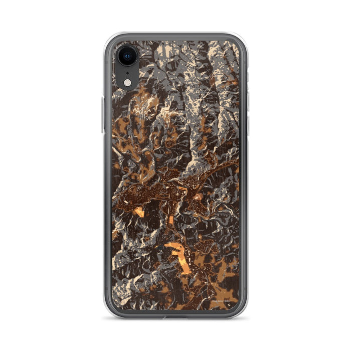 Custom iPhone XR Spruce Pine North Carolina Map Phone Case in Ember