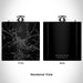Rendered View of Spruce Pine North Carolina Map Engraving on 6oz Stainless Steel Flask in Black