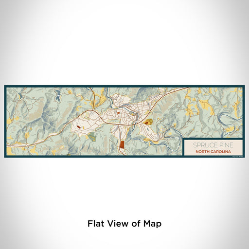 Flat View of Map Custom Spruce Pine North Carolina Map Enamel Mug in Woodblock