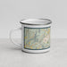 Left View Custom Spruce Pine North Carolina Map Enamel Mug in Woodblock