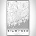 Stamford Connecticut Map Print Portrait Orientation in Classic Style With Shaded Background