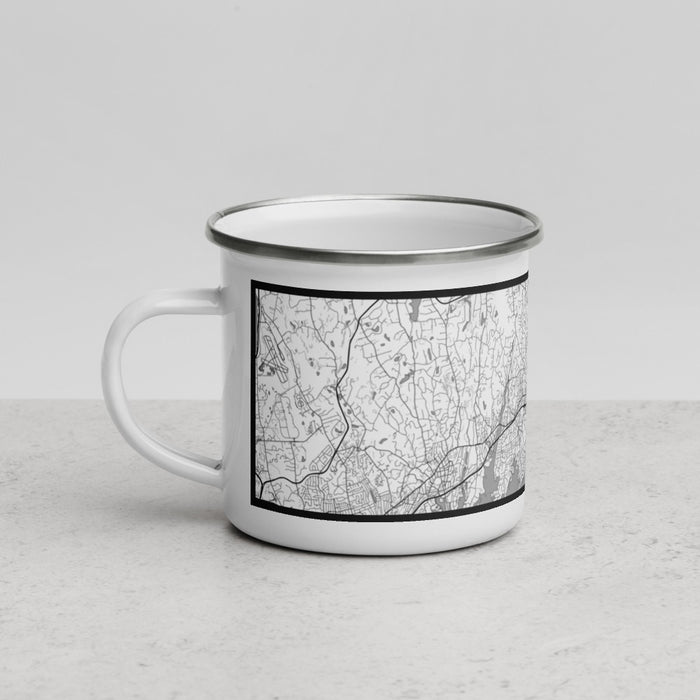 Left View Custom Stamford Connecticut Map Enamel Mug in Classic