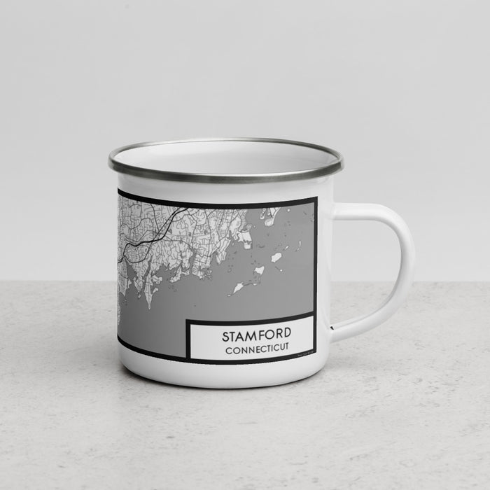 Right View Custom Stamford Connecticut Map Enamel Mug in Classic