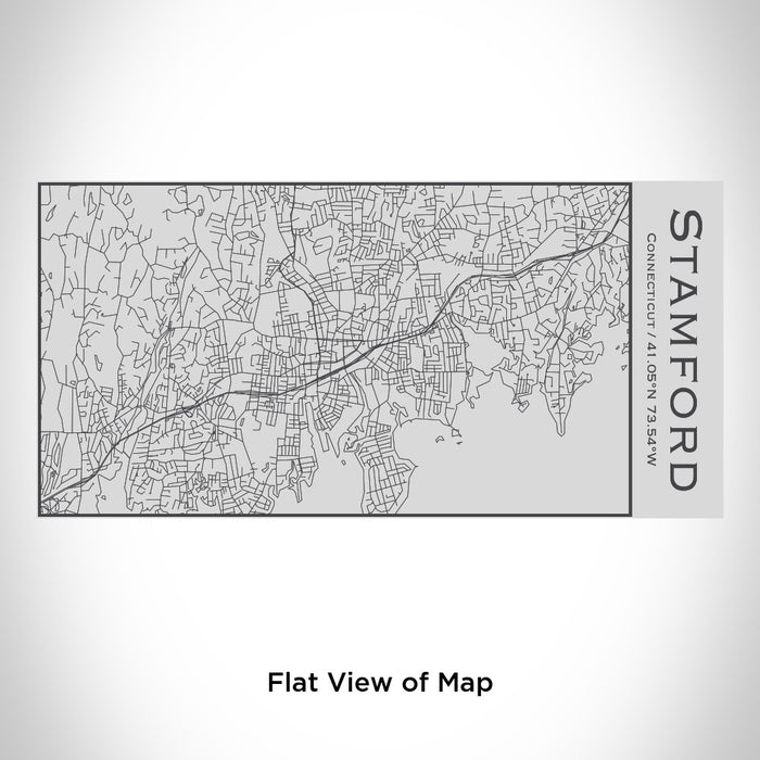 Rendered View of Stamford Connecticut Map Engraving on 17oz Stainless Steel Insulated Cola Bottle