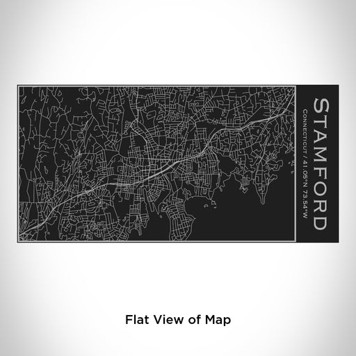 Rendered View of Stamford Connecticut Map Engraving on 17oz Stainless Steel Insulated Cola Bottle in Black
