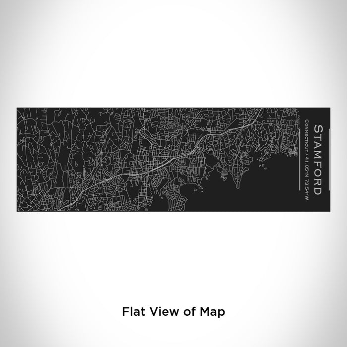 Rendered View of Stamford Connecticut Map Engraving on 10oz Stainless Steel Insulated Cup with Sliding Lid in Black