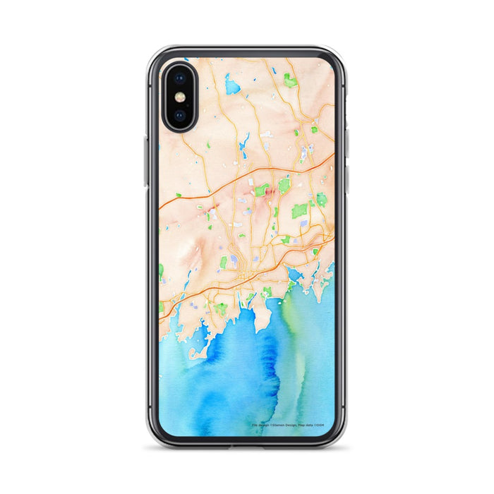 Custom Stamford Connecticut Map Phone Case in Watercolor