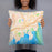 Person holding 18x18 Custom Stamford Connecticut Map Throw Pillow in Watercolor