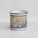 Front View Custom Stamford Connecticut Map Enamel Mug in Woodblock